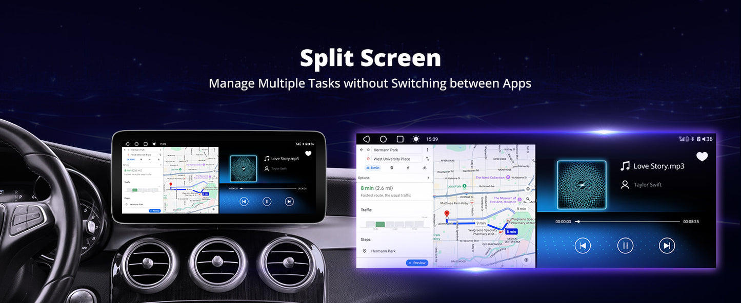 ATOTO 12.3" Car Stereo with Wireless CarPlay & Android Auto Compatible with 2011-2014 C Class Mercedes Benz NTG 4.5 System, Keep All Factory Original Function, GPS Tracking, AI DriveChat, Dual Bluetooth, 4G LTE