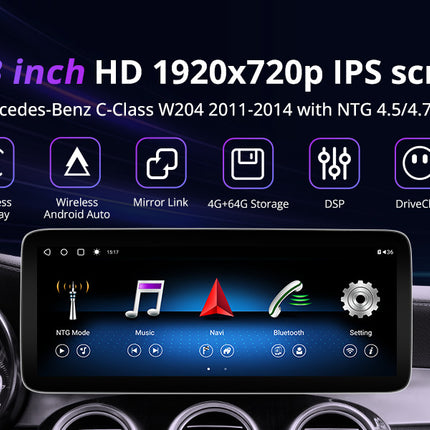 ATOTO 12.3" Car Stereo with Wireless CarPlay & Android Auto Compatible with Mercedes Benz C Class 2008-2010 NTG 4.0 System , Keep Original Function, GPS Tracking, AI DriveChat, 4G LTE, Dual BT