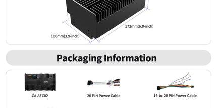 POWER PACK FOR HEAD UNIT WITH SPDIF INPUT ATOTO 4-CHANNEL AMPLIFIER