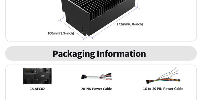 POWER PACK FOR HEAD UNIT WITH SPDIF INPUT ATOTO 4-CHANNEL AMPLIFIER
