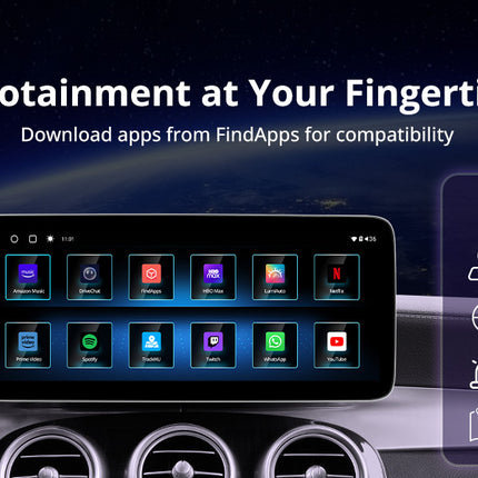 ATOTO 12.3" Car Stereo with Wireless CarPlay & Android Auto Compatible with Mercedes Benz C Class 2008-2010 NTG 4.0 System , Keep Original Function, GPS Tracking, AI DriveChat, 4G LTE, Dual BT